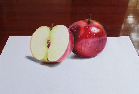 Яблоко 3д рисунок