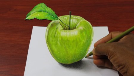 Яблоко рисунок 3d (48 фото)