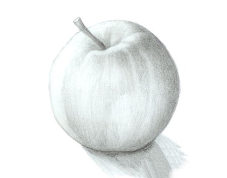 Нарисовать яблоко карандашом