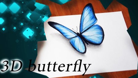 Бабочки 3d карандашом