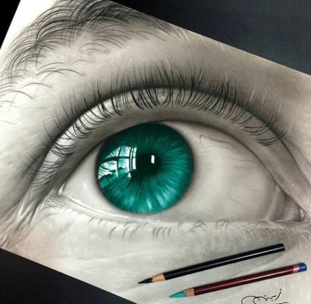 Реалистичный глаз карандашом