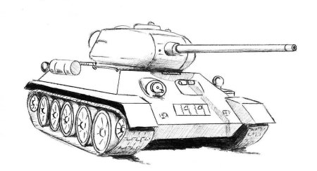 Танк т-34 рисунок