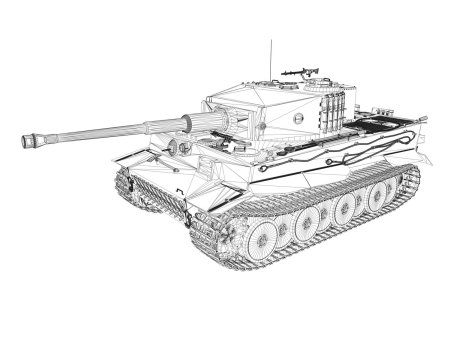 Тигр 1 сбоку контур