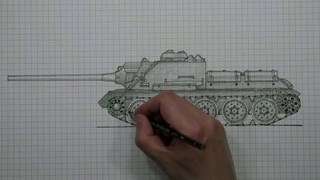 Рисование танка по клеткам