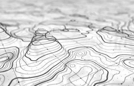 Изолинии рельефа вектор