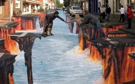 Живопись на асфальте 3d