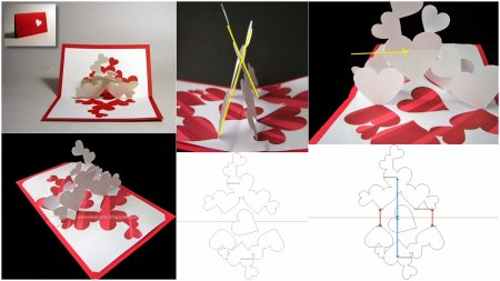 Открытка с объемными цветами