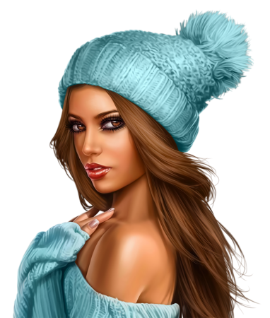 Девушка в шапке арт