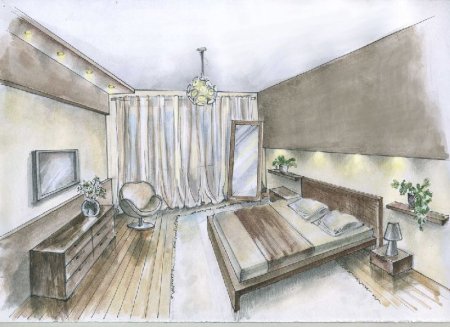 Набросок интерьера комнаты