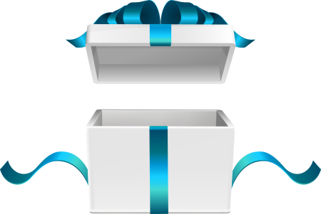 Открытая коробка с подарком