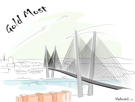 Золотой мост Владивосток силуэт