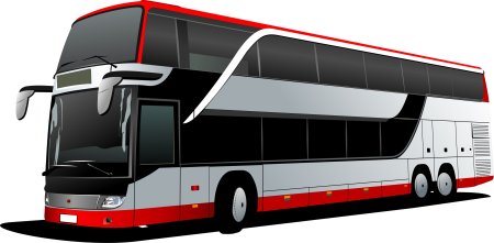 Автобус высокий на белом фоне