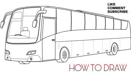 Автобус карандашом для детей