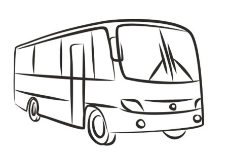 Автобус контурный рисунок