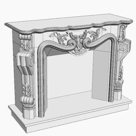 Эскиз камина из мрамора