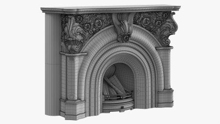 Модель 3ds Max камин c lsvjĵljv