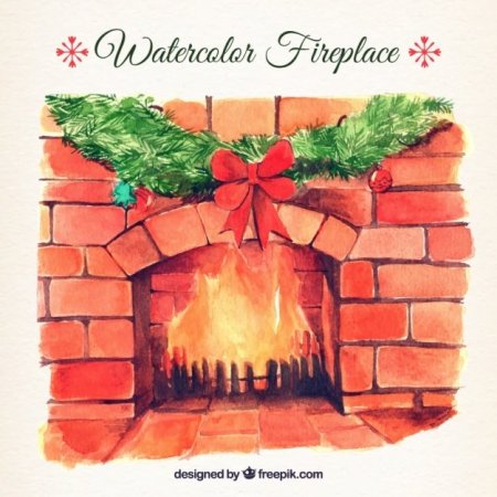 Камин новый год рисунок