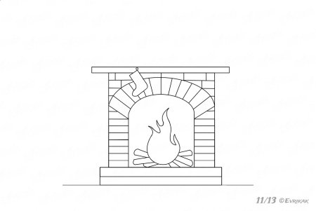 Камин раскраска