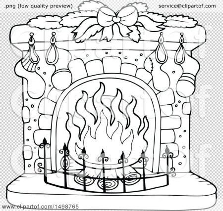 Камин рисунок