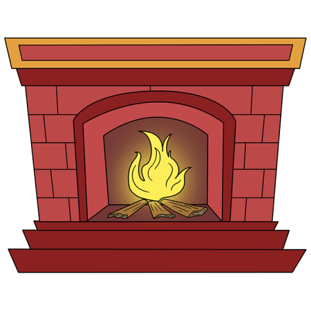 Камин с креслом иллюстрации