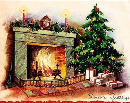 Рождественский камин раскраска