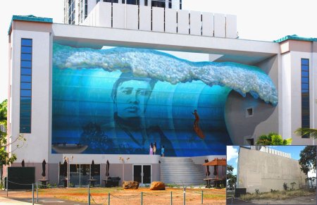 3д на стенах домов