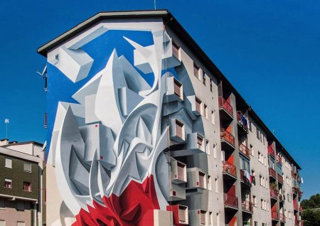 Трехмерный рисунок на стене