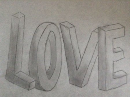 Love 3d рисунок карандашом