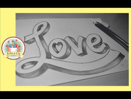 Объемные надписи рисунки карандашом