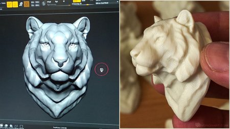 Голова тигра из пластилина