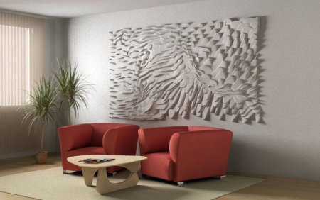 Выпуклая стена в интерьере