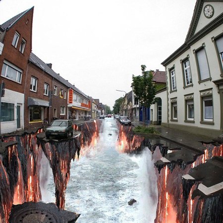 3d рисунки на асфальте