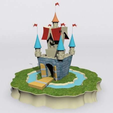 Замок в 3д маленький