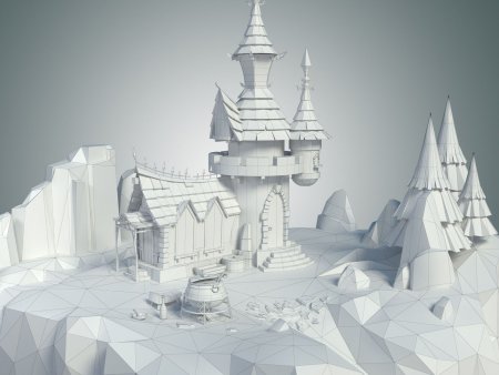 Low Poly 3d models замок