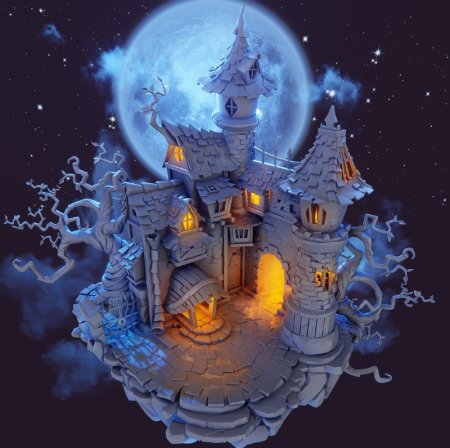 Замок в блендер 3д