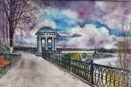 Пейзаж акварель Ярославль