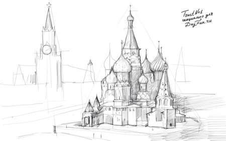 Москва рисунок карандашом