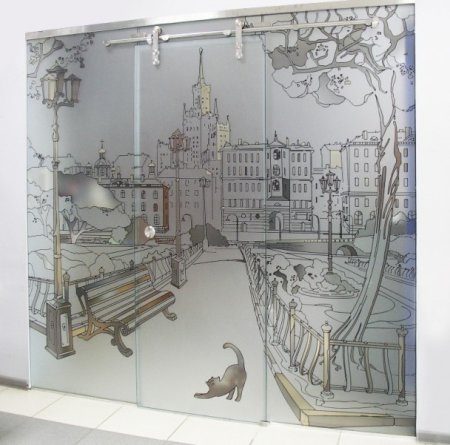 Пескоструй на стекле город