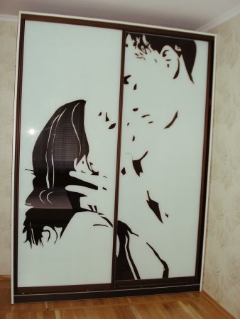 Фотопечать на зеркале шкафа