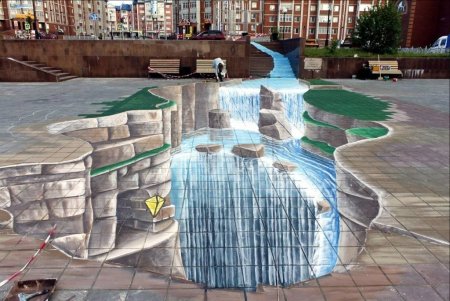 3d рисунки на асфальте