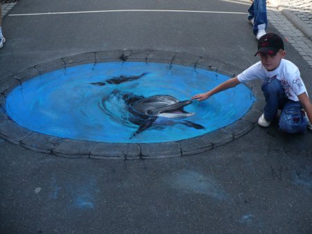 3d рисунки на асфальте