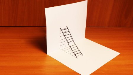 Иллюзия лестницы на бумаге