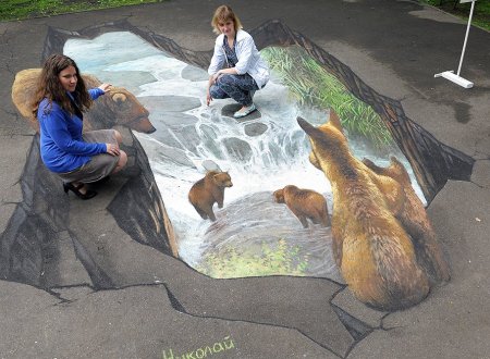 Оптические иллюзии рисунки на асфальте