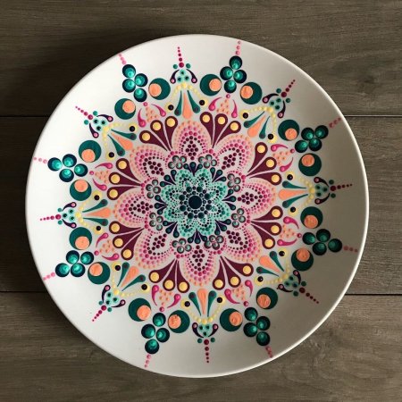 Тарелки с акварельным рисунком