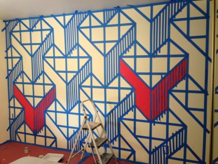 Роспись стен геометрический рисунок