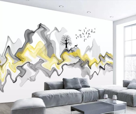 Абстракция на стене в квартире