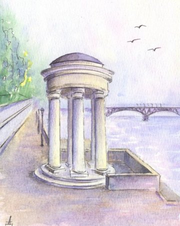 Рисование моста Саратова