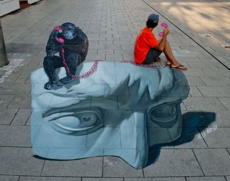 3д рисунки на асфальте