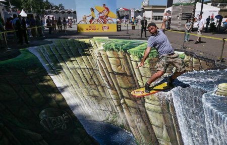 Роспись на асфальте 3д