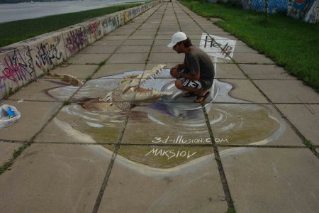 3d рисунки на асфальте